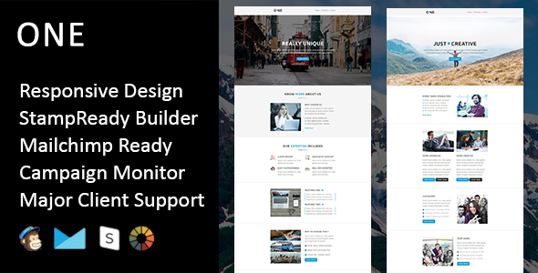 One - Multipurpose Responsive Email Template + Stampready Builder