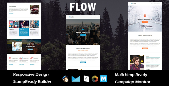 Flow - Multipurpose Responsive Email Template + Stampready Builder