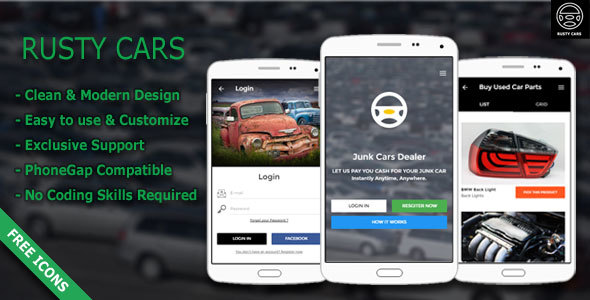 Rusty Cars | Search Junk Cars & Used Parts - Responsive Mobile Template
