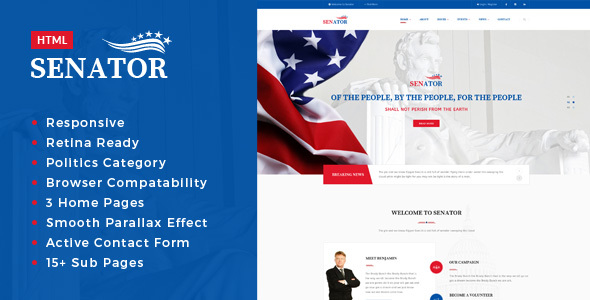 Senator - Election Campaign HTML Template
