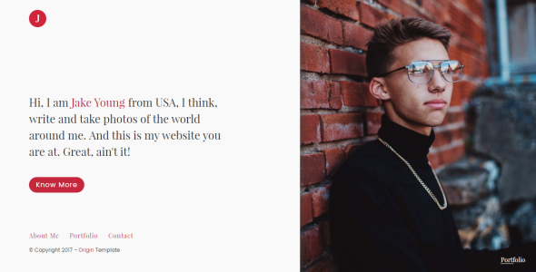 Origin Creative Personal Portfolio Template