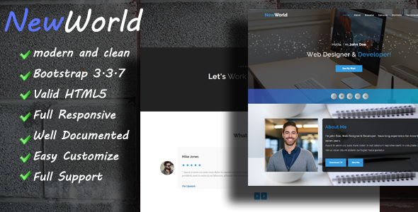 NewWorld - Responsive Personal Portfolio Template