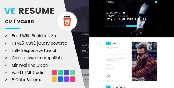 Resume / CV / vCard HTML5 Template