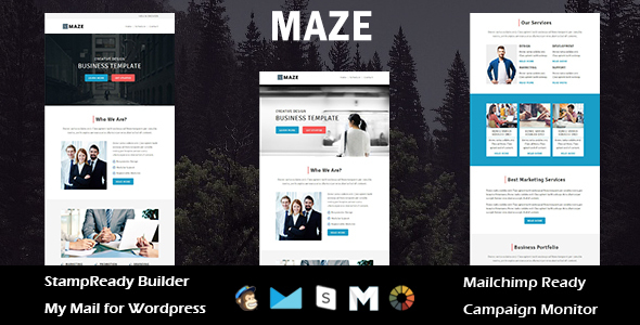Maze - Multipurpose Responsive Email Template + Stampready Builder