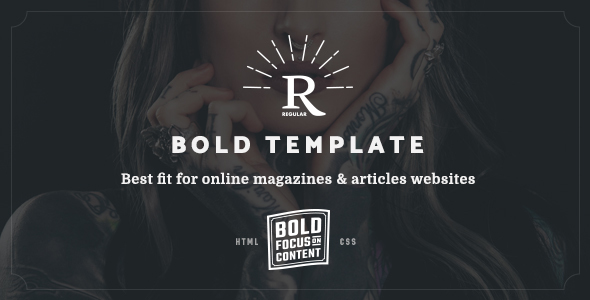 Regular - Bold Content Blog & Online Magazine Website Template