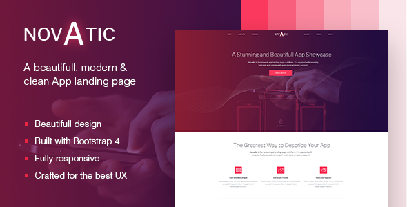 Novatic - App landing page