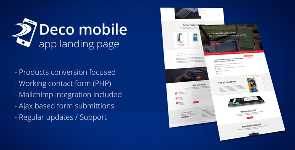 Deco Mobile app landing page
