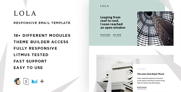 Lola  – Responsive HTML Email + StampReady, MailChimp & CampaignMonitor compatible files