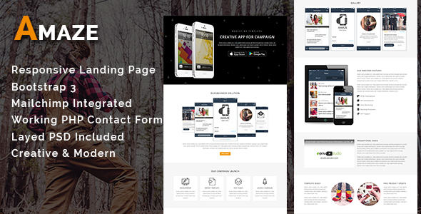 AMAZE - Multipurpose Responsive HTML Landing Page
