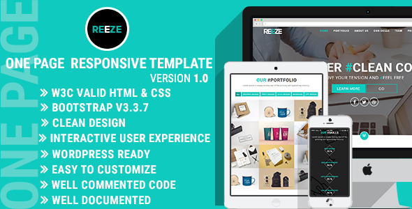 Rezee - One Page Responsive Template