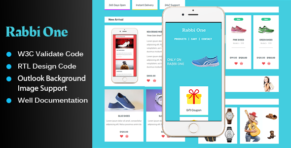 Rabbi One - UI KIT Style Email Template