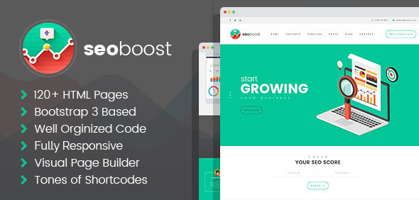 SEO Boost - Digital Marketing Agency HTML Template with Visual Builder and Dashboard Pages