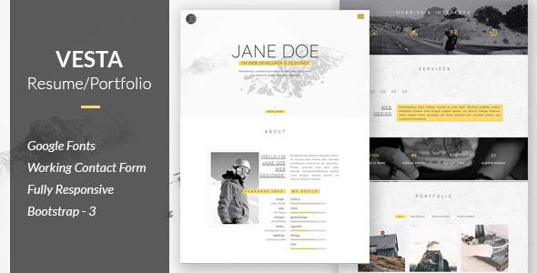 Vesta - Resume/Portfolio