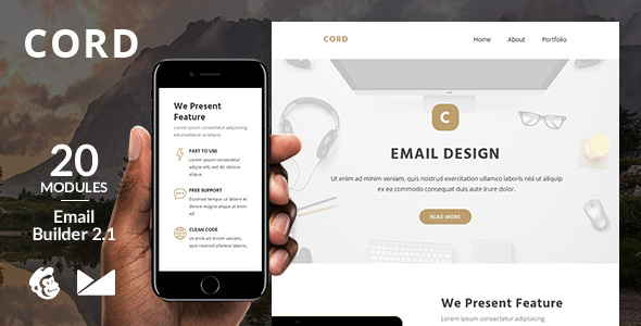 Cord Email Template + Online Emailbuilder 2.1