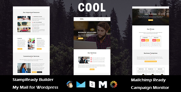 Cool - Multipurpose Responsive Email Template with Stampready Builder Access