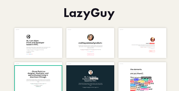 LazyGuy - Personal Landing Page HTML Template for Everyone