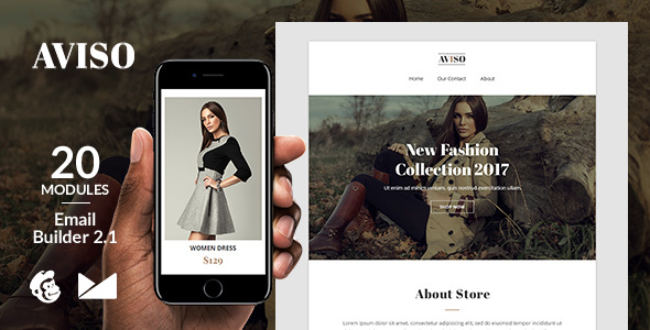 Aviso  Email Template + Online Emailbuilder 2.1