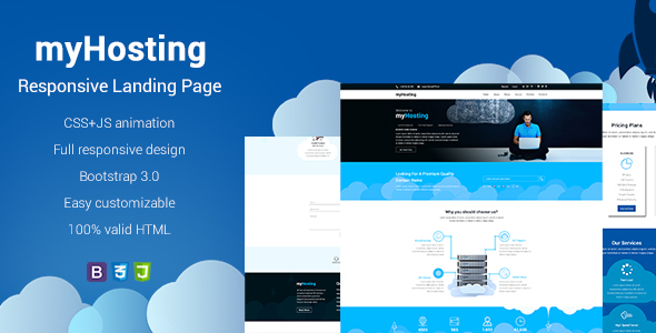 myHosting - Bootstrap Landing Page HTML Template
