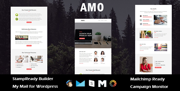 AMO - Multipurpose Responsive Email Template with Stamp Ready Builder Access