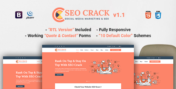 SEOCrack | Responsive SEO and SMM HTML5 Template