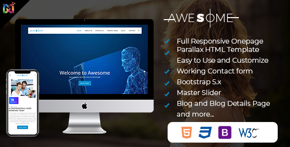 Awesome  - Bootstrap Responsive HTML Template