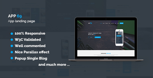App 69 - App Landing Page HTML5 Template
