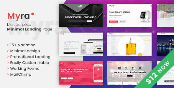 Myra - Multipurpose Minimal Landing Page Template