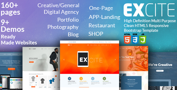 Excite - High Definition Multi-Purpose Clean HTML5 Responsive Bootstrap Template