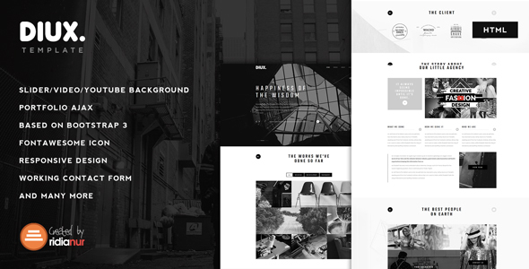 Diux - Responsive One Page Portfolio HTML Template