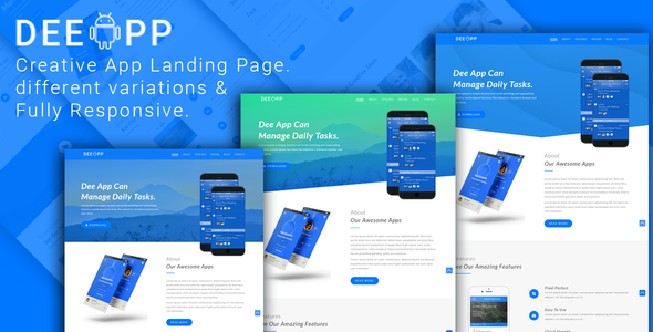 DeeApp - OnePage Responsive App Landing Template