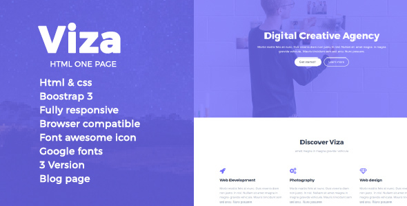 Viza HTML One Page Template