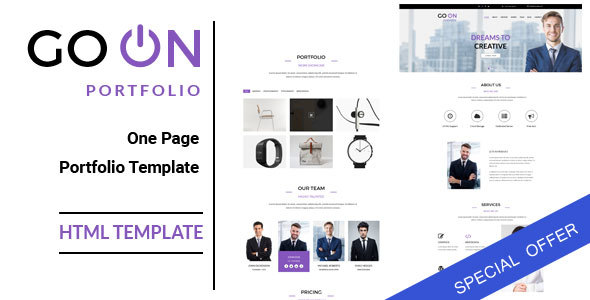Go On : One Page Portfolio HTML Template