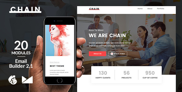 Chain Email Template + Online Emailbuilder 2.1