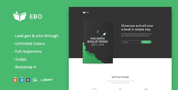 Ebo - Ebook Landing Page  HTML Template
