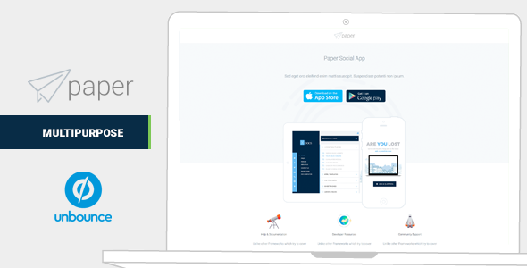 Paper Mulitipurpose Unbounce Landing Pages