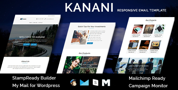 KANANI - Multipurpose Responsive Email Templates with Stamp Ready Builder Access