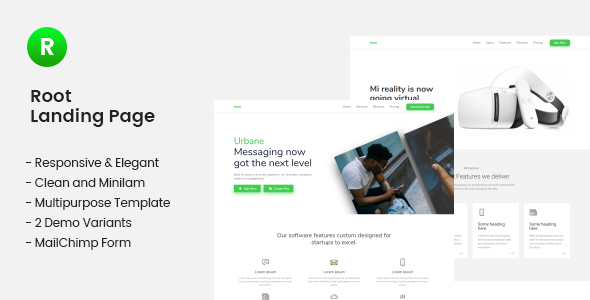 Root Multi-use Landing Page Template