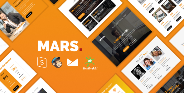 Mars - Responsive Email Template with MailChimp Editor, StampReady & Online Builder