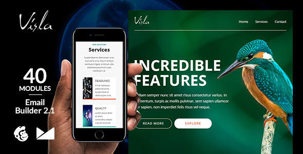 Visla Email Template + Online Emailbuilder 2.1
