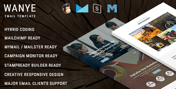 Wanye - Multipurpose Responsive Email Template With Online StampReady Builder Access