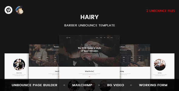 Hairy - Barber Unbounce Template