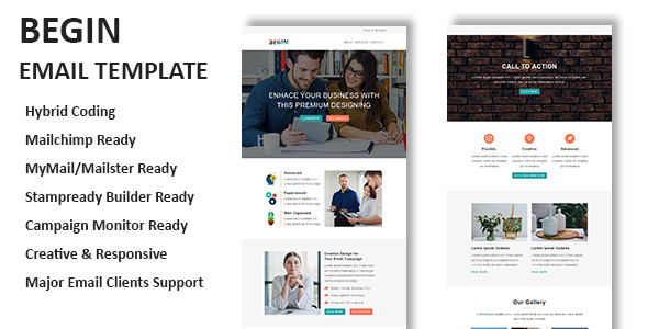 Begin - Multipurpose Responsive Email Template With Online StampReady Builder Access