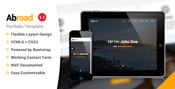 Abroad - Personal Portfolio Template