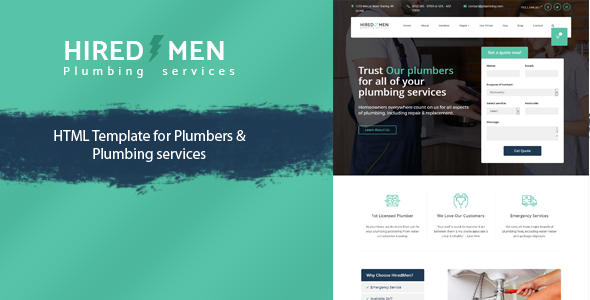 HiredMen - Plumber Services Template