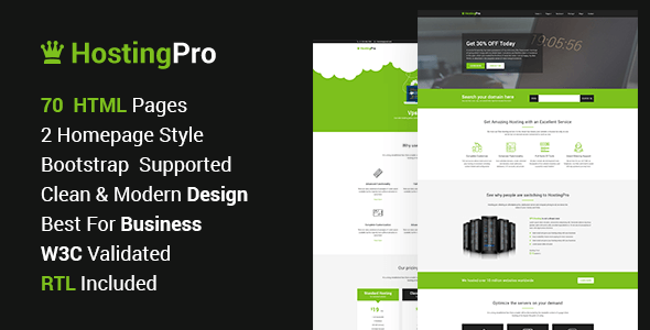 Servehost - Web Hosting Service HTML Template for WHMCS Business