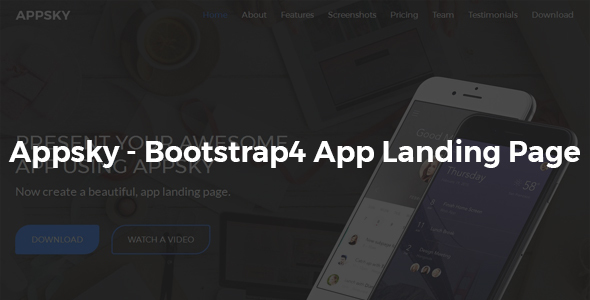 Appsky -Bootstrap4 App Landing Page