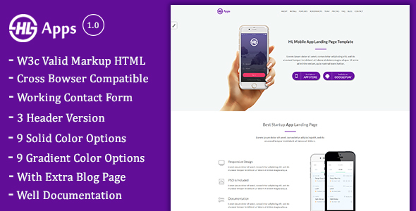 HL - App landing Page