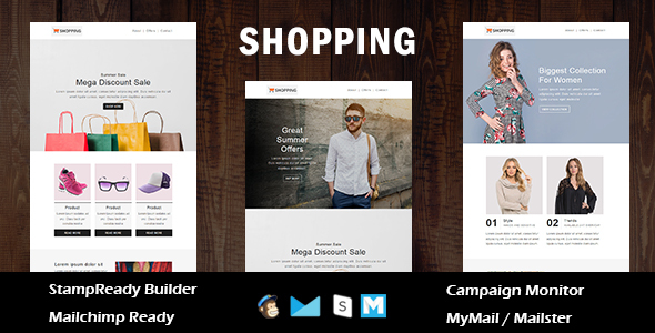 Shopping - Ecommerce Responsive Email Template with Stampready Builder Access