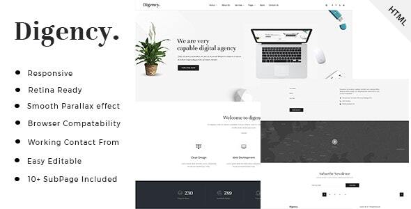 Digency - Minimal Digital Agency HTML Template