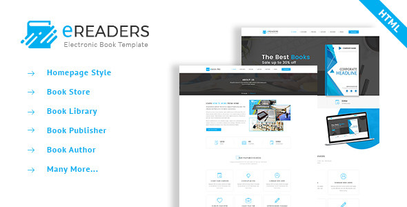 E Readers - Books Library eCommerce Store Html Template